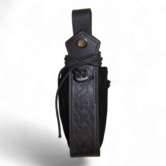 Unbranded Other - VTG-Inspired Medieval FauxLeather Belt Potion Bottle Pouch Viking Black NWT